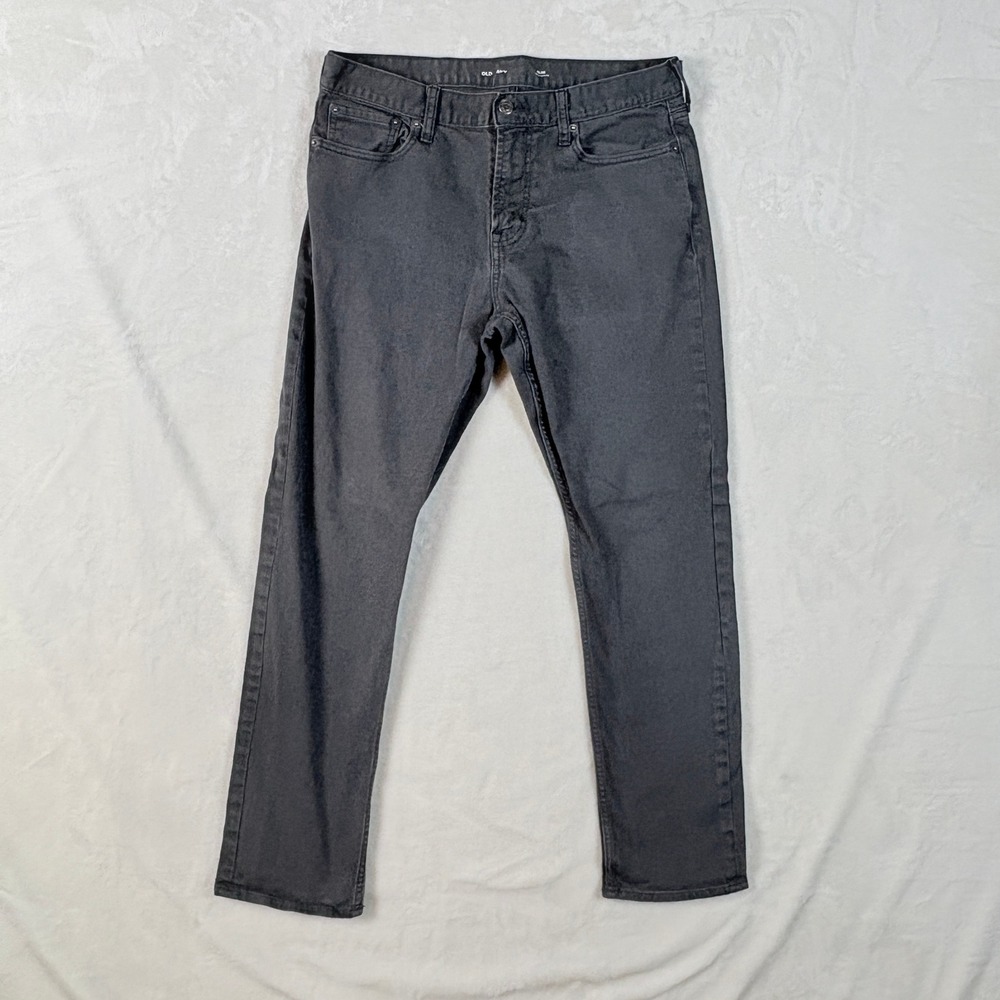 Old Navy Slim Built-In Flex Pants Mens 34x32 Gray Excellent Five Pocket Chino